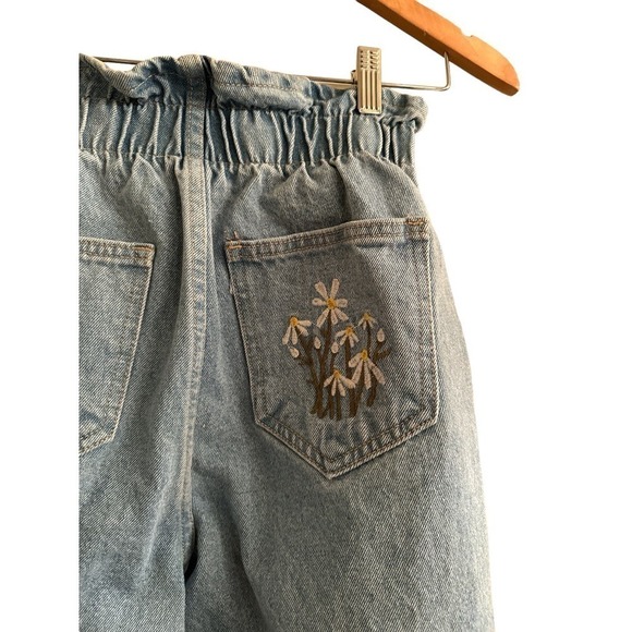 Shein Women's High Rise Cotton Elastic Waist Distressed Denim Jeans Size XS Blue - Picture 5 of 9